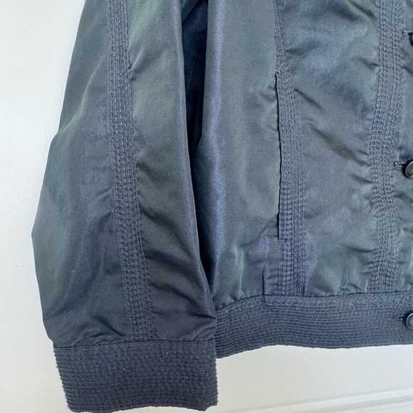 Chicos Sz 2 Womens Trucker Jacket Black Lightweight‎ Topstitching EUC! - Picture 5 of 10